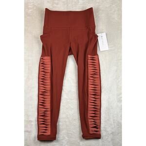 Athleta Salutation 7/8 Tight Leggings In Powervita Red Women’s Sz M Performance